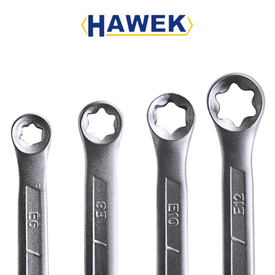 Ключове E-TORX блистер комплект 4 броя HAWEK