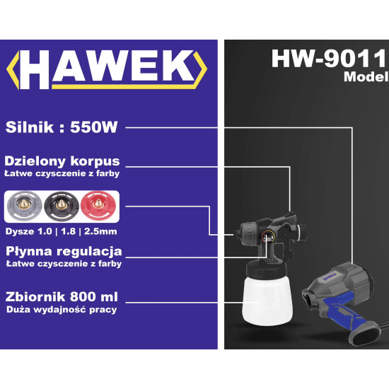 Пистолет електрически за боядисване HAWEK , HW-9011