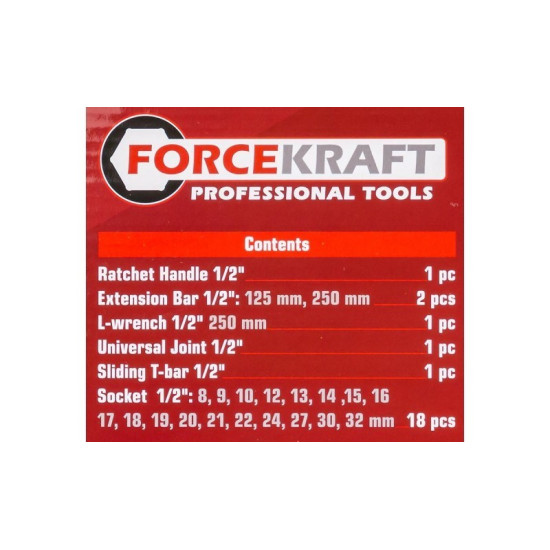 Гедоре  1/2" 24 части ударно FORCEKRAFT , FK-4245B-5MPB